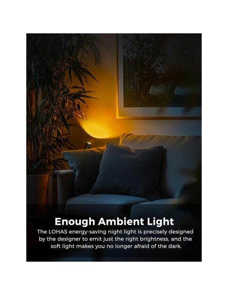 L LOHAS LED Luz Nocturna Enchufable Ámbar 100 Lúmenes 2-Pack