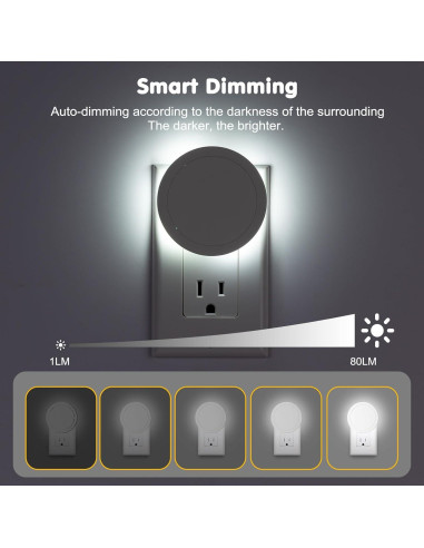 Luz Nocturna Eneteck 4 Piezas con Sensor de Luz Blanca