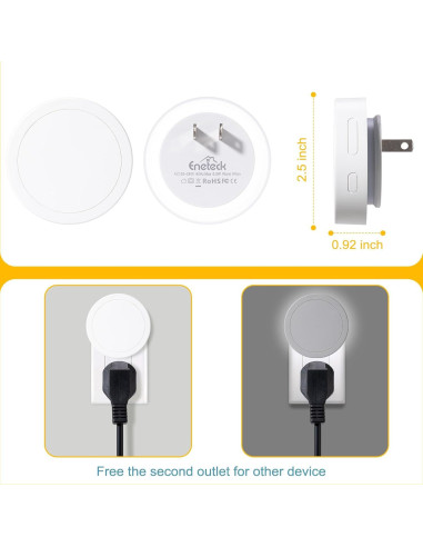 Luz Nocturna Eneteck 4 Piezas con Sensor de Luz Blanca