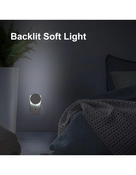 Luz Nocturna Eneteck 4 Piezas con Sensor de Luz Blanca