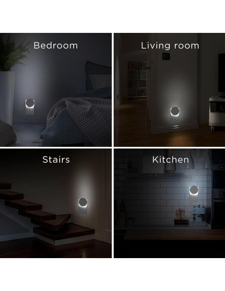 Luz Nocturna Eneteck 4 Piezas con Sensor de Luz Blanca