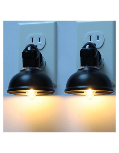 Luz Nocturna LED Vintage LOIWON 0.5W Pantalla Metal 2 Unidades