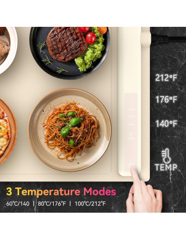 Bandeja Calentadora Eléctrica PRAGATISM 61.5x40.5cm Ajustable