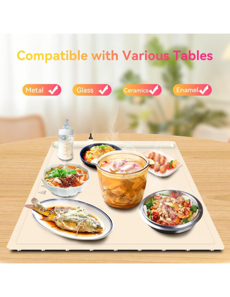 Bandeja Calentadora Eléctrica PRAGATISM 61.5x40.5cm Ajustable