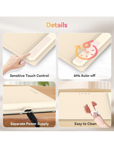 Bandeja Calentadora Eléctrica PRAGATISM 61.5x40.5cm Ajustable