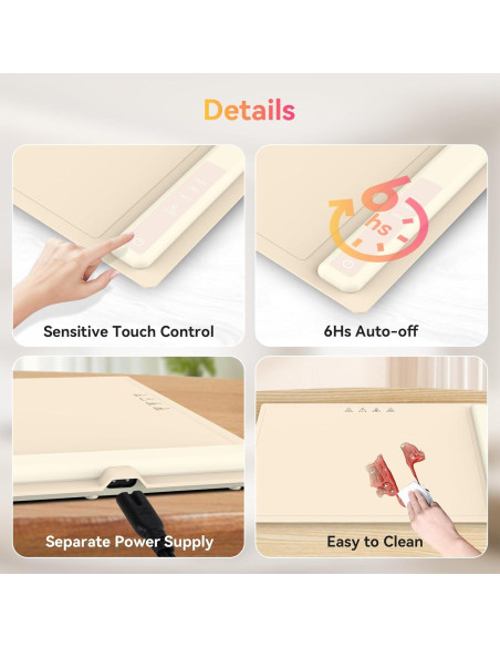 Bandeja Calentadora Eléctrica PRAGATISM 61.5x40.5cm Ajustable