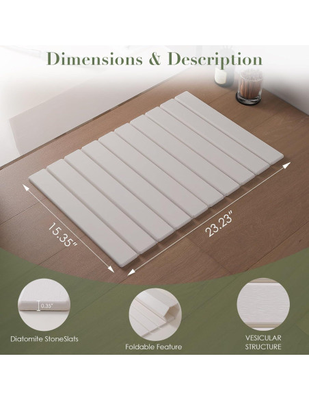 Alfombrilla de baño de piedra diatomácea SGQQ 59x39 cm antideslizante