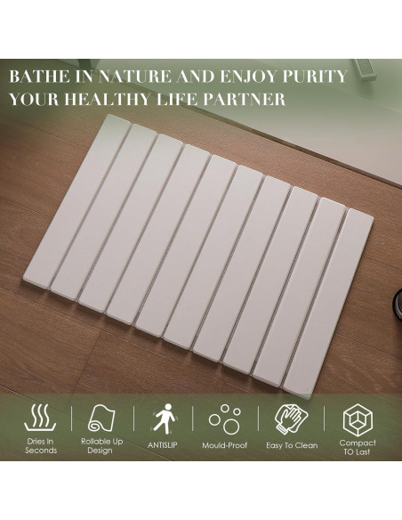 Alfombrilla de baño de piedra diatomácea SGQQ 59x39 cm antideslizante