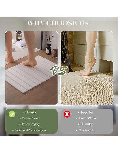 Alfombrilla de baño de piedra diatomácea SGQQ 59x39 cm antideslizante