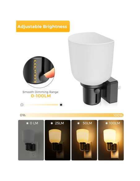 Luz Nocturna Enchufable LOHAS LED Regulable 0-100LM 3000K