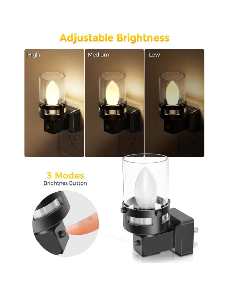 Luz Nocturna LED Briignite Enchufable 2 Piezas 3000K