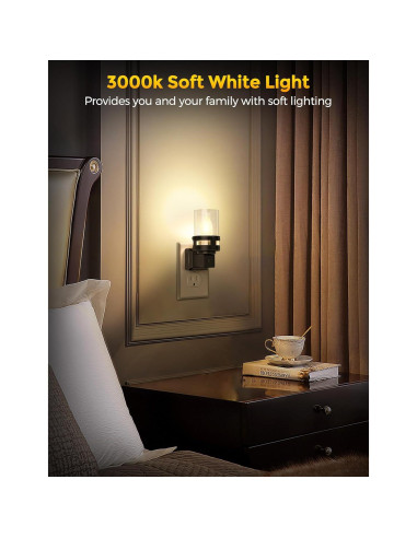 Luz Nocturna LED Briignite Enchufable 2 Piezas 3000K