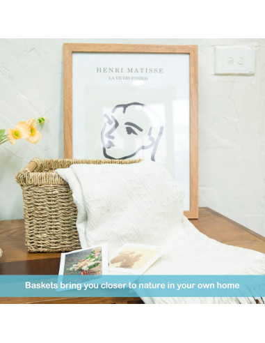 Cesta de Mimbre Rectangular VATIMA 3 Piezas 26.2x19.6x16 cm