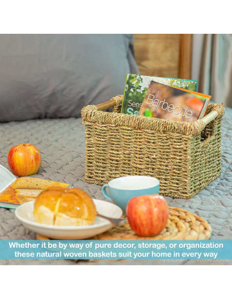 Cesta de Mimbre Rectangular VATIMA 3 Piezas 26.2x19.6x16 cm