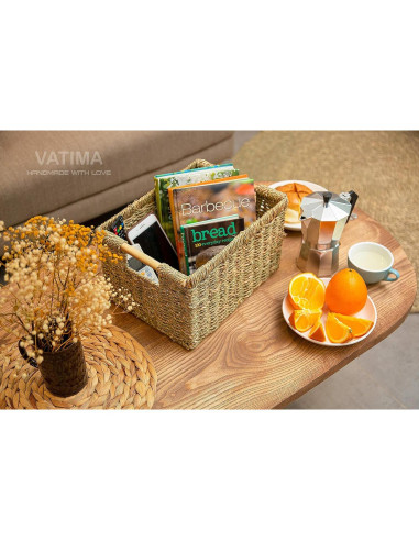 Cesta de Mimbre Rectangular VATIMA 3 Piezas 26.2x19.6x16 cm