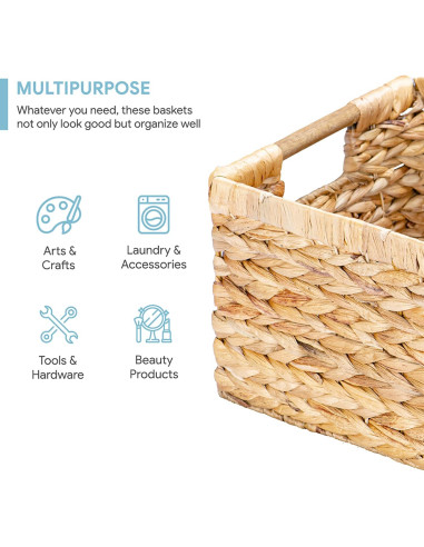 Cesta Rectangular Grande de Mimbre VATIMA 36.8x26.2x19.1cm