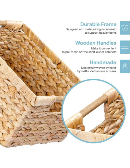 Cesta Rectangular Grande de Mimbre VATIMA 36.8x26.2x19.1cm