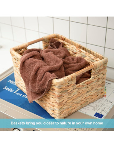 Cesta Rectangular Grande de Mimbre VATIMA 36.8x26.2x19.1cm