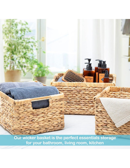 Cesta Rectangular Grande de Mimbre VATIMA 36.8x26.2x19.1cm