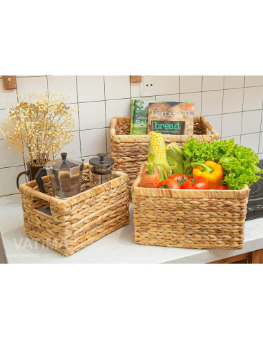Cesta Rectangular Grande de Mimbre VATIMA 36.8x26.2x19.1cm