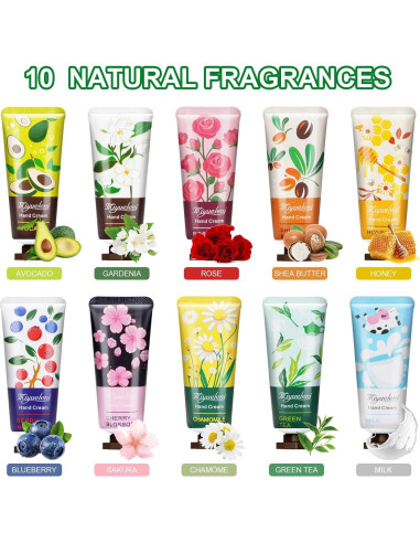 Set de 80 Crema de Manos Hidratante Loción 10 Fragancias