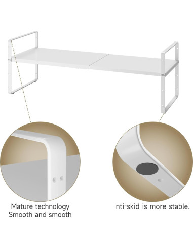 Estante Organizador Expandible TAIHEIS 10.2" Ancho Blanco