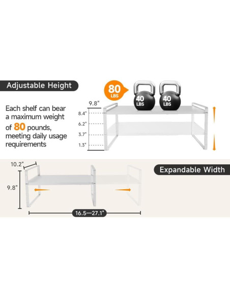 Estante Organizador Expandible TAIHEIS 10.2" Ancho Blanco Estante Organizador Expandible TAIHEIS 10.2" Ancho Blanco
