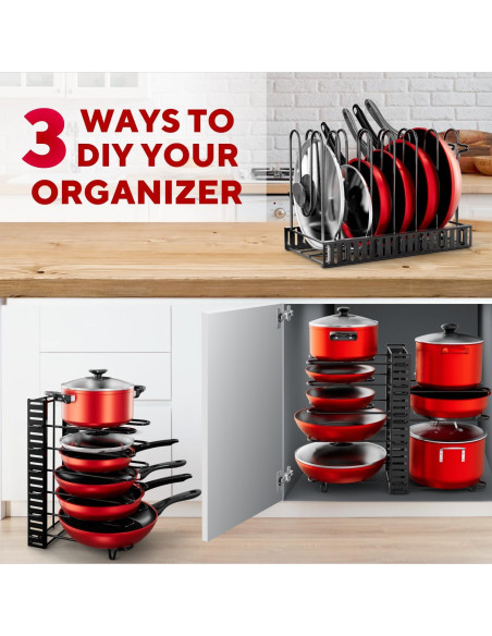 Organizador de Ollas y Sartenes KOMFORA Ajustable 8 Niveles