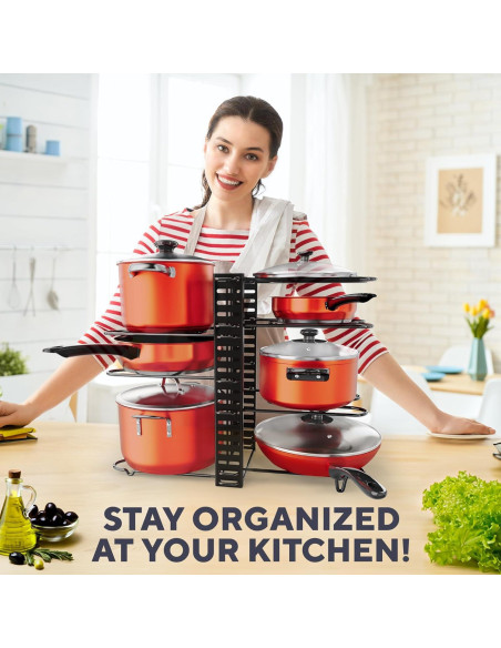 Organizador de Ollas y Sartenes KOMFORA Ajustable 8 Niveles