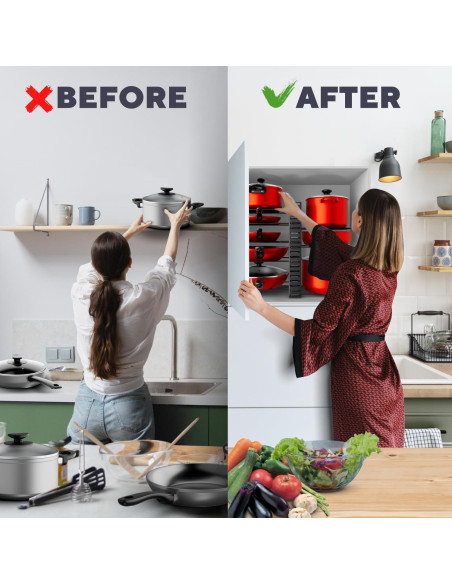 Organizador de Ollas y Sartenes KOMFORA Ajustable 8 Niveles