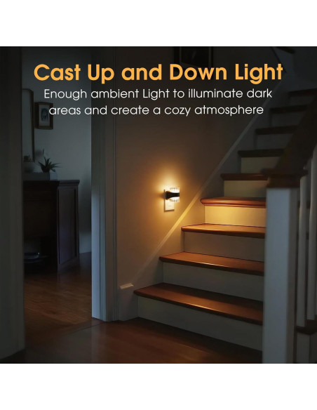 Luz Nocturna LED Briignite 2 Piezas con Sensor y Brillo Ajustable