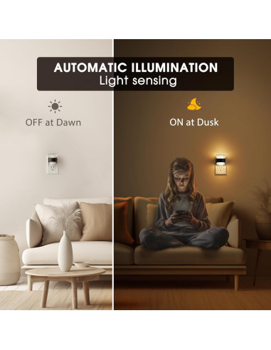 Luz Nocturna LED Briignite 2 Piezas con Sensor y Brillo Ajustable