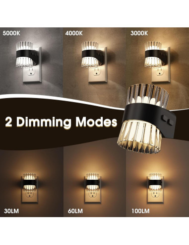 Luz Nocturna LED Briignite 2 Piezas con Sensor y Brillo Ajustable