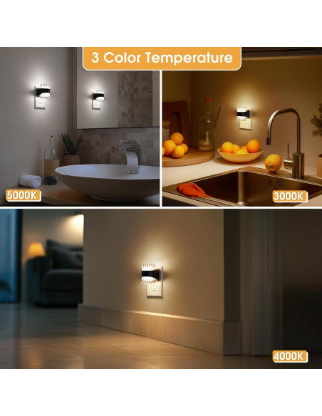 Luz Nocturna LED Briignite 2 Piezas con Sensor y Brillo Ajustable