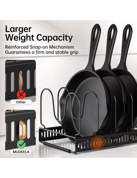 Organizador de Ollas y Sartenes MUDEELA Expandible 10 Divisores