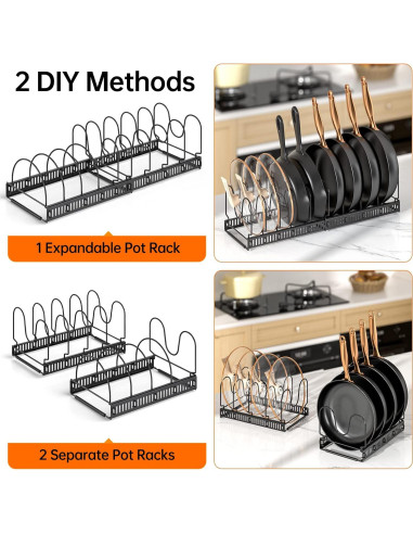 Organizador de Ollas y Sartenes MUDEELA Expandible 10 Divisores