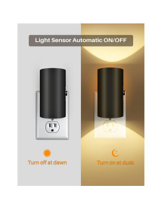 Luz Nocturna LED Enchufada KKUP2U con Sensor y Brillo Ajustable 2