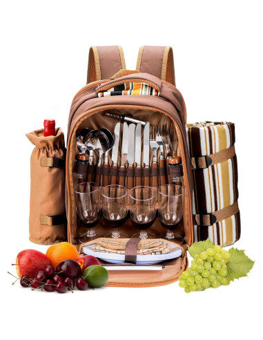 Mochila de Picnic Cididu para 4 Personas con Accesorios
