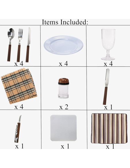 Mochila de Picnic Cididu para 4 Personas con Accesorios