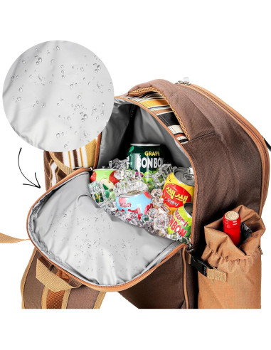 Mochila de Picnic Cididu para 4 Personas con Accesorios