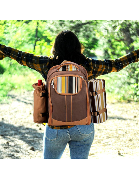 Mochila de Picnic Cididu para 4 Personas con Accesorios