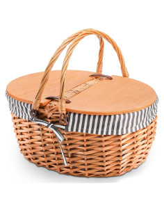 Cesta de Picnic Yesland de Mimbre Vintage 40.6x29.2cm