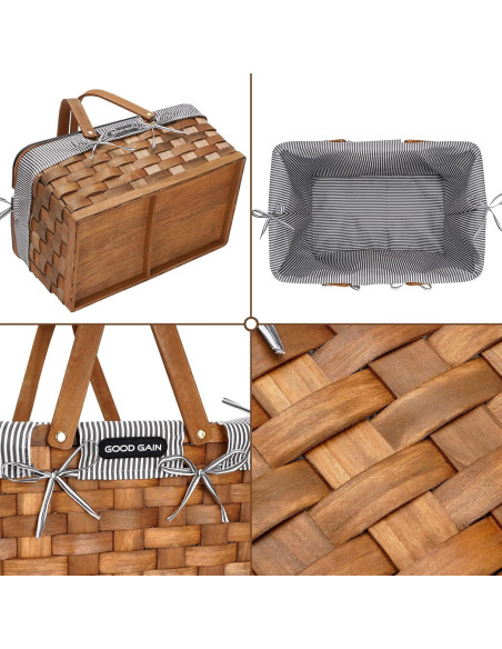 Cesta de Picnic G GOOD GAIN con Mesa de Vino Plegable 17.4L