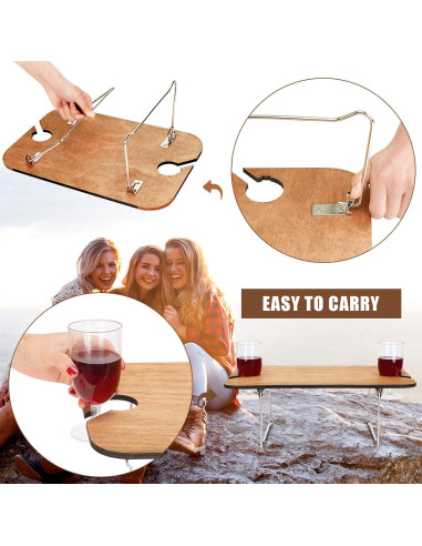 Cesta de Picnic G GOOD GAIN con Mesa de Vino Plegable 17.4L