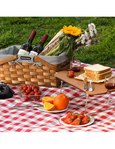 Cesta de Picnic G GOOD GAIN con Mesa de Vino Plegable 17.4L