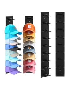 Organizador de Sombreros Dntorx, Soporte Pared 2 Piezas, 18 Sombreros