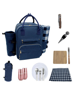 Mochila de Picnic Truvelli Azul para 2 Personas con Manta