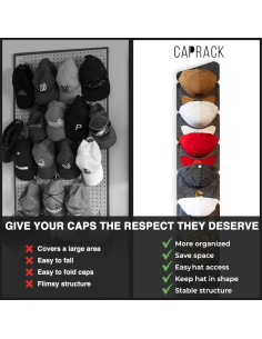Organizador de Gorras Caprack para Pared - Soporte Gris Oscuro 2