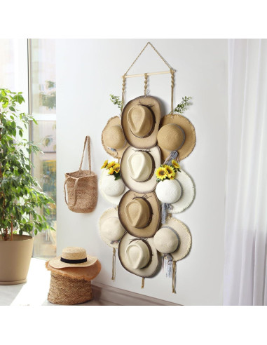 Organizador de Sombreros Boho Hydermus 38x135cm con 10 Clips