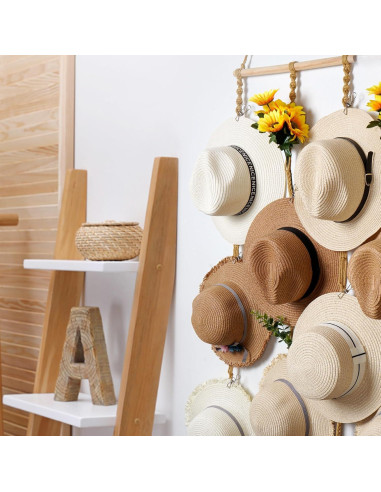 Organizador de Sombreros Boho Hydermus 38x135cm con 10 Clips